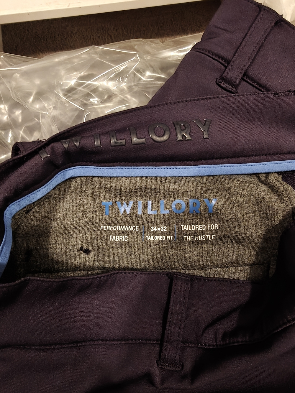 Twillory performance fabric chino pants - navy blue, size 34X32 - Picture 2 of 3